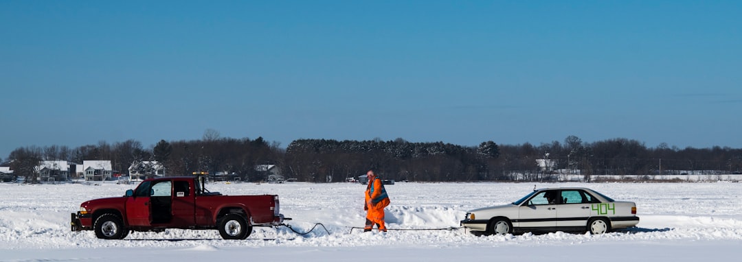 IceCross in Minnesota. Audi getting rescued — blew a fuel line but they repaired it in the pits.